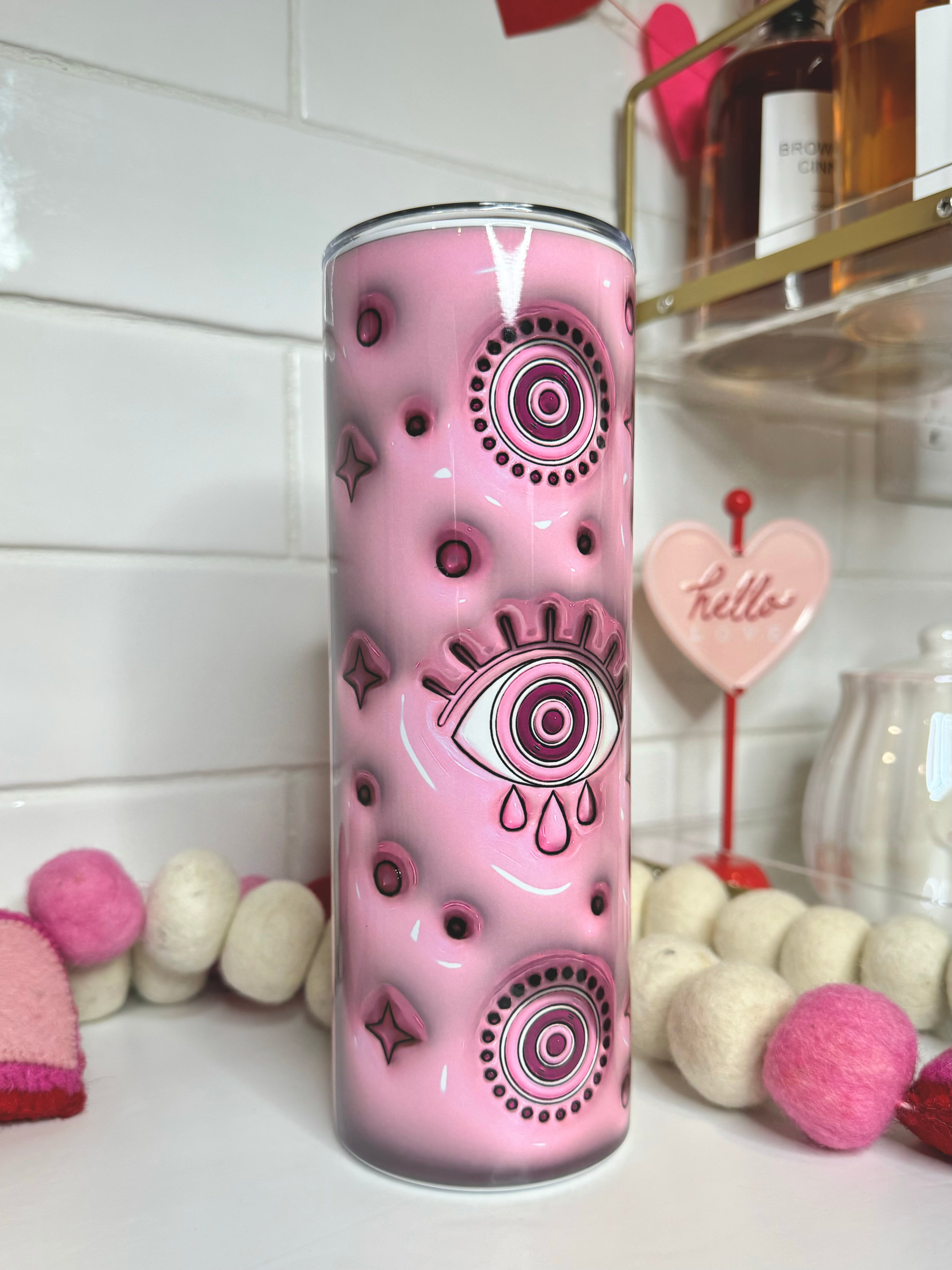 Pink Evil Eye Tumbler