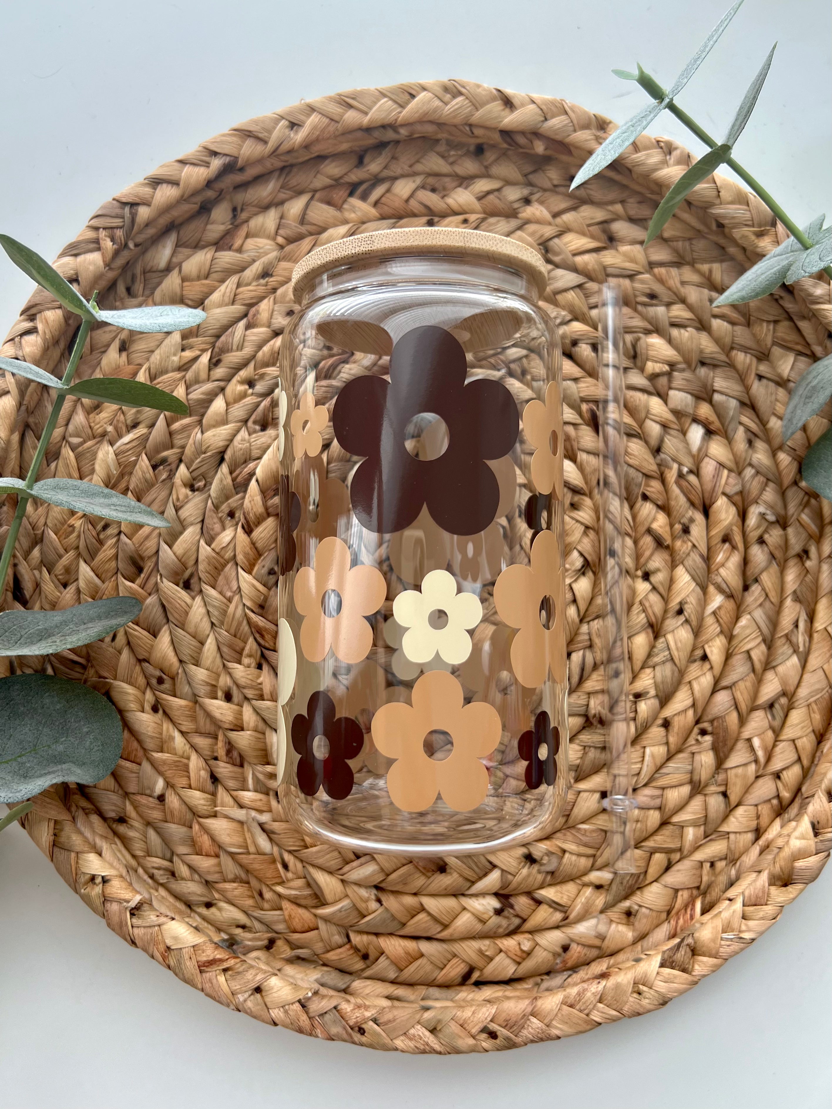 Retro Flower Wrap Glass